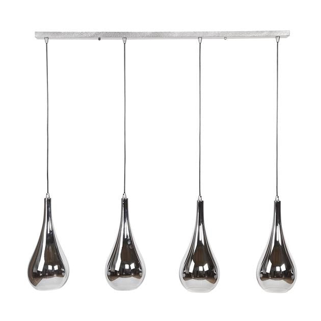 Lampe suspendue Mex DH Intérieur Chromé LxlxH 124x61x32 Verre Blanc photo vue de face