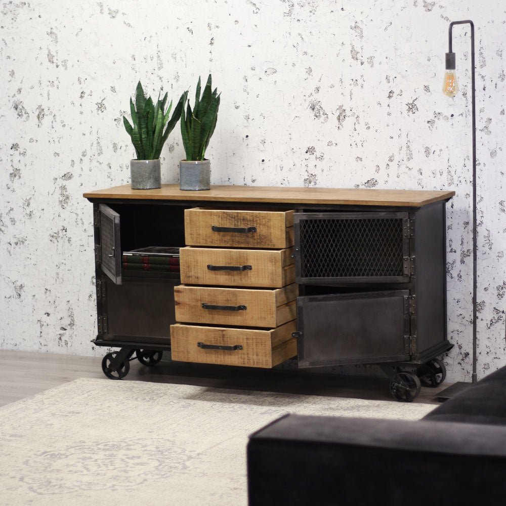 Buffet Bryce Dimehouse Marron LxlxH 153x80x40 Bois de manguier Photo d'ambiance en situation