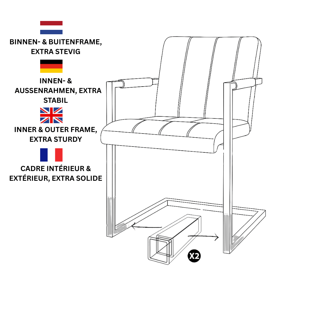 Chaise de salle à manger industrielle anthracite en microfibre Jackson - Avec accoudoirs