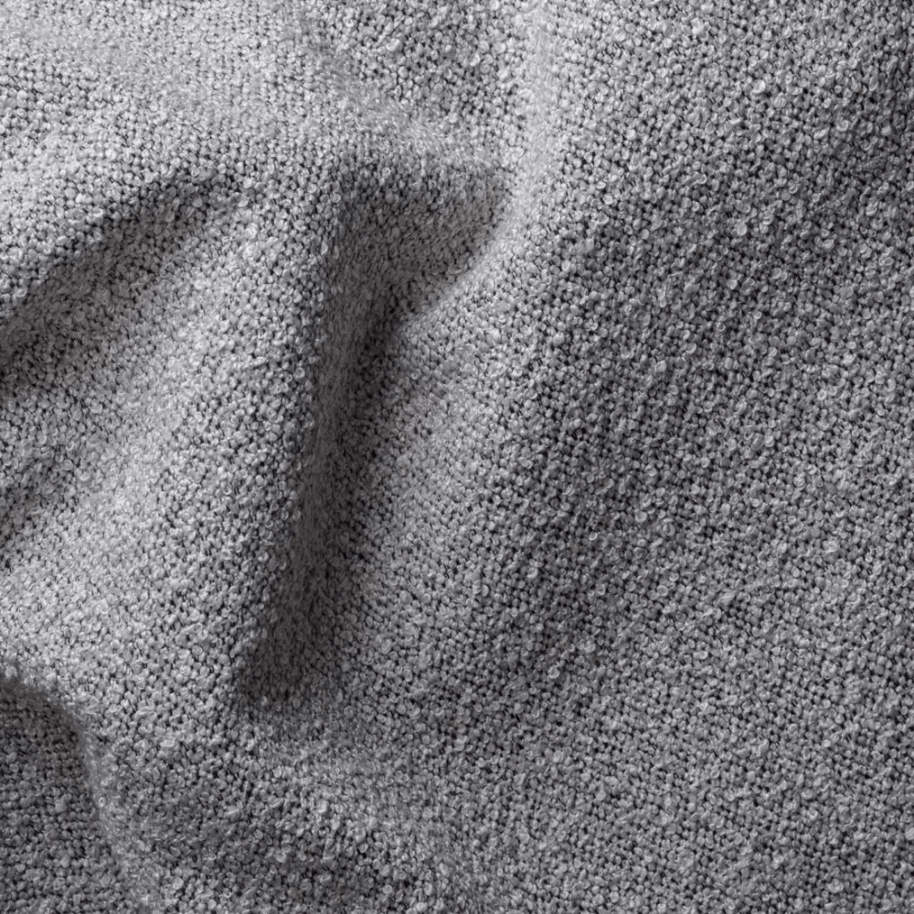 Canapé d'angle en tissu bouclé gris Maël - droit