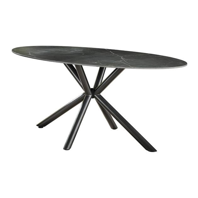 Table à manger Sophie DH Intérieur Noir LxlxH 189x99x9 Céramique Blanc photo vue de face diagonale