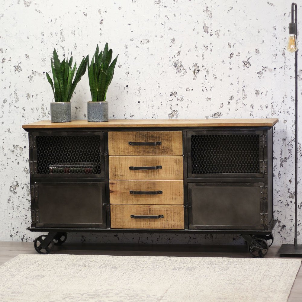 Buffet Bryce Dimehouse Marron LxlxH 153x80x40 Bois de manguier Photo d'ambiance vue de face