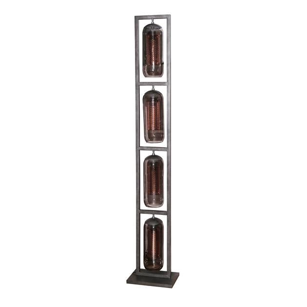 Lampadaire Hilda DH Intérieur Noir LxlxH 190x41x29 Métal Blanc photo vue de face