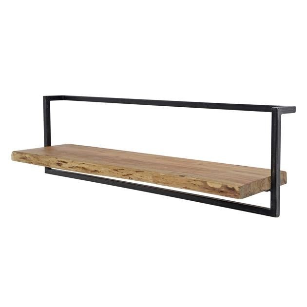 Etagère murale Aberdeen DH Intérieur Acacia LxlxH 105x36x13 Bois d'acacia Blanc photo vue de côté