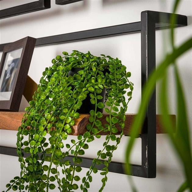 Etagère murale Aberdeen DH Intérieur Acacia LxlxH 105x36x13 Bois d'acacia Détail photo d'ambiance