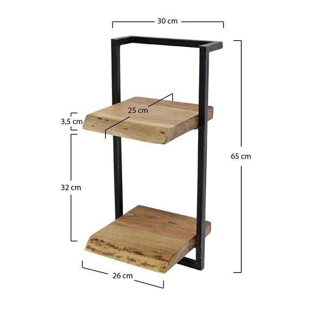 Etagère murale Aberdeen DH Intérieur Acacia LxlxH 65x32x12 Bois d'acacia Blanc photo indication de taille