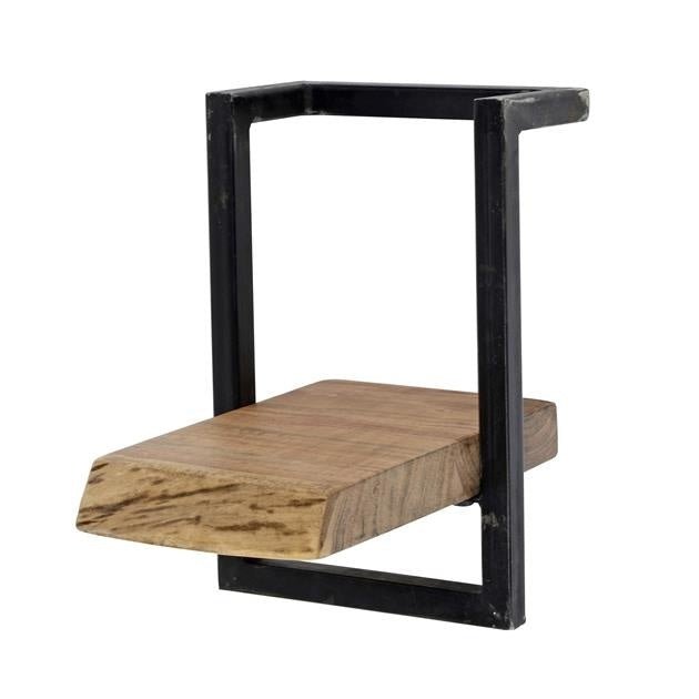 Etagère murale Aberdeen DH Intérieur Acacia LxlxH 32x24x12 Bois d'acacia Photo blanche vue de face diagonale
