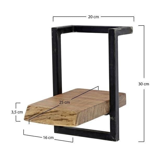 Etagère murale Aberdeen DH Intérieur Acacia LxlxH 32x24x12 Bois d'acacia Blanc photo indication de taille