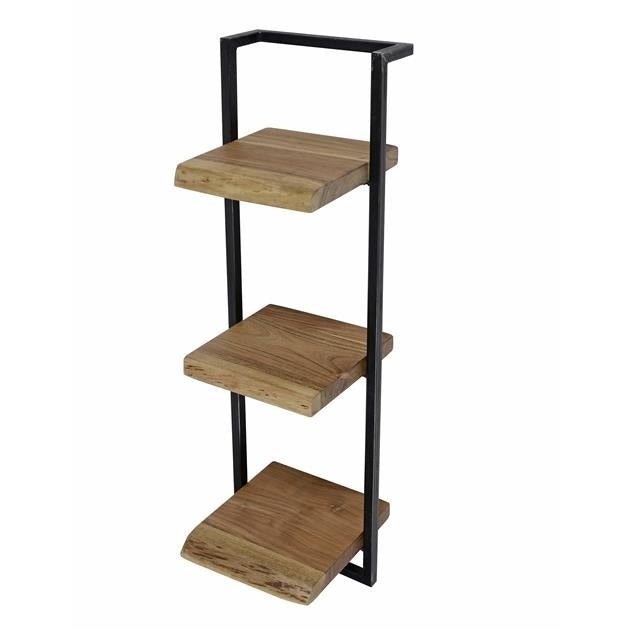 Etagère murale Aberdeen DH Intérieur Acacia LxlxH 104x36x13 Bois d'acacia Photo blanche vue de face diagonale