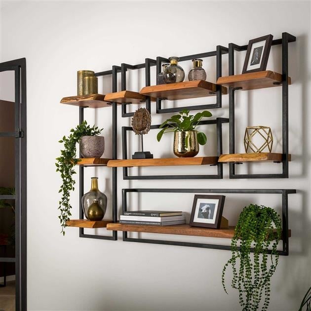 Etagère murale Aberdeen DH Intérieur Acacia LxlxH 104x36x13 Bois d'acacia Photo d'ambiance en situation