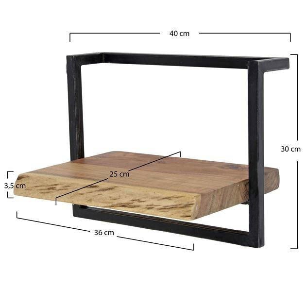 Etagère murale Aberdeen DH Intérieur Acacia LxlxH 41x33x12 Bois d'acacia Blanc photo indication de taille