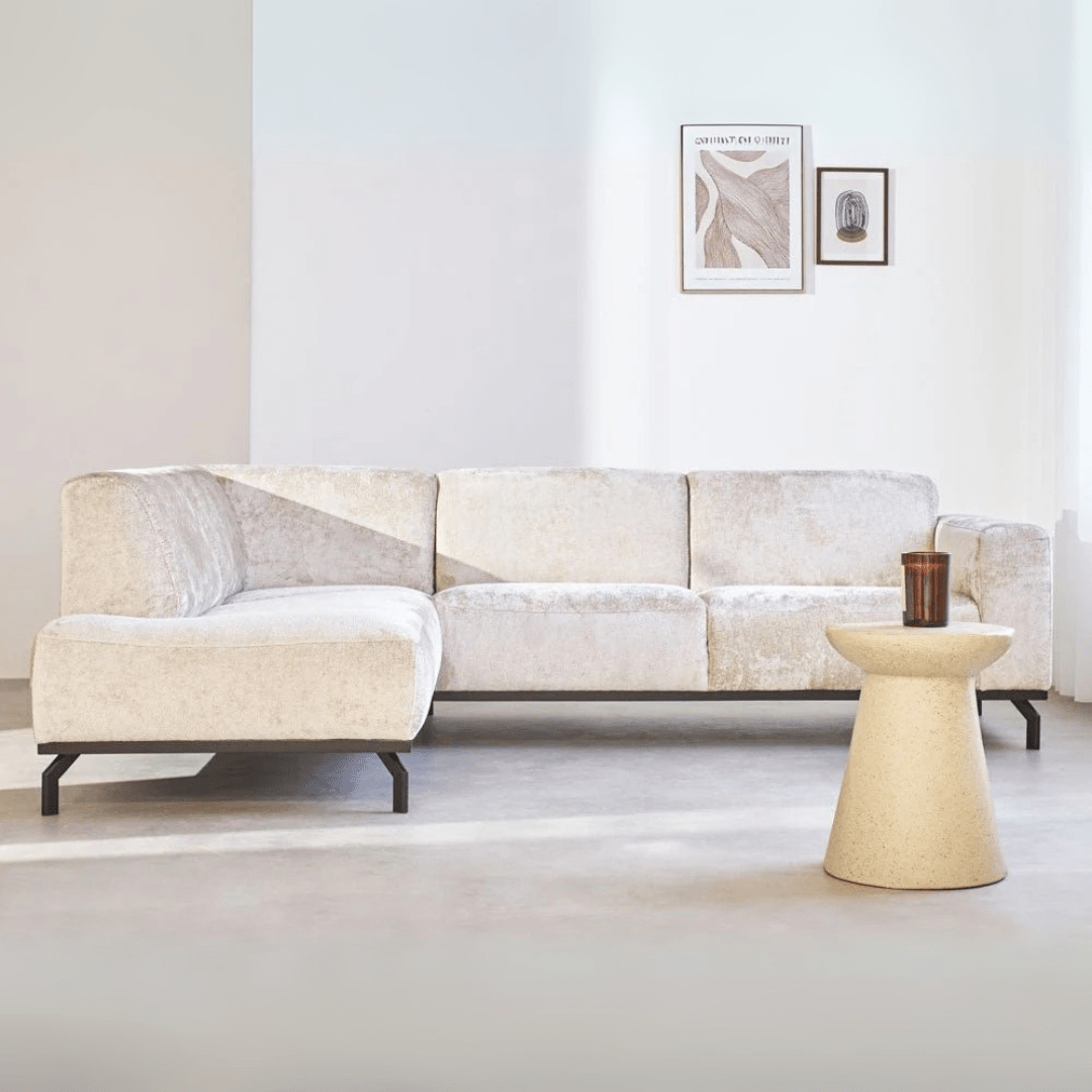 Canapé d'angle chloé beige à gauche