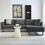 Canapé d'angle Quinn velours anthracite coussins amovibles à droite 