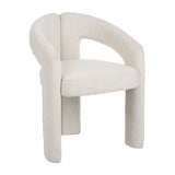 Chaise de salle à manger Ivoire Bouclé Maro - Tissu complet 