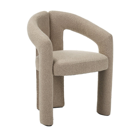Chaise de salle à manger couleur sable Bouclé Maro - Tissu complet 