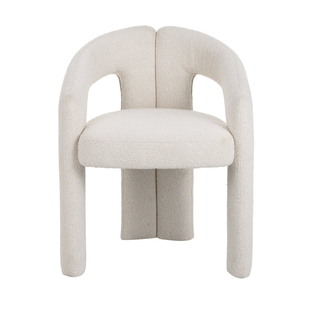 Chaise de salle à manger Ivoire Bouclé Maro - Tissu complet 