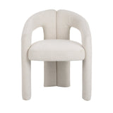 Chaise de salle à manger Ivoire Bouclé Maro - Tissu complet 