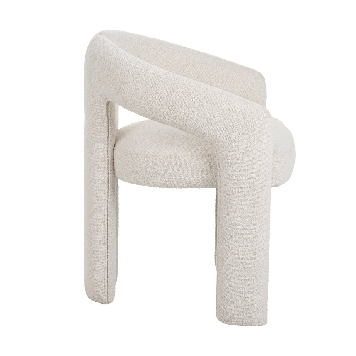 Chaise de salle à manger Ivoire Bouclé Maro - Tissu complet 