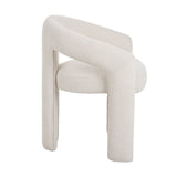 Chaise de salle à manger Ivoire Bouclé Maro - Tissu complet 