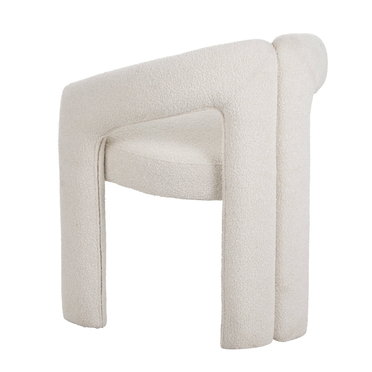 Chaise de salle à manger Ivoire Bouclé Maro - Tissu complet 