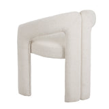 Chaise de salle à manger Ivoire Bouclé Maro - Tissu complet 