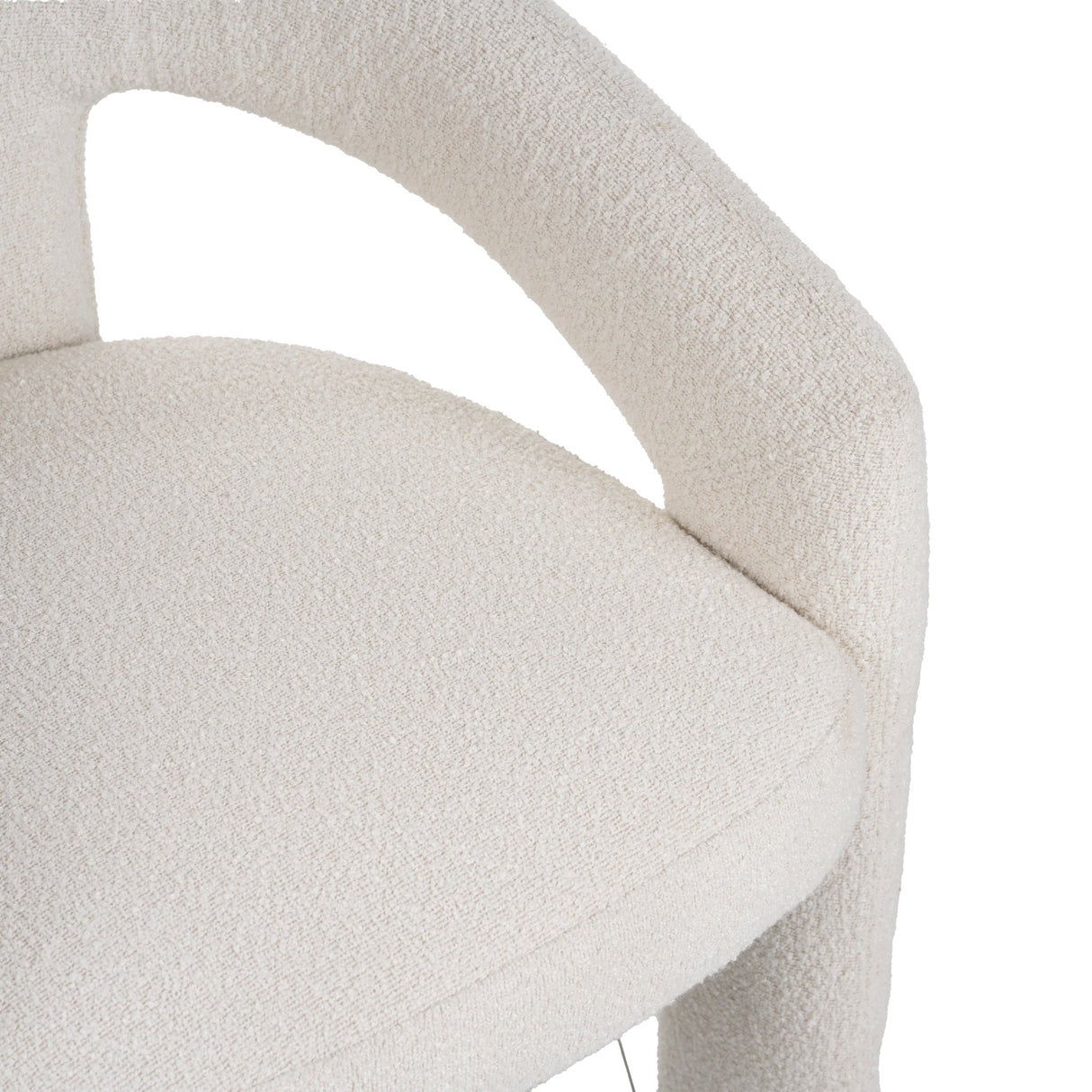 Chaise de salle à manger Ivoire Bouclé Maro - Tissu complet 
