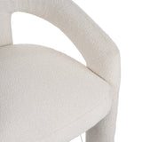 Chaise de salle à manger Ivoire Bouclé Maro - Tissu complet 