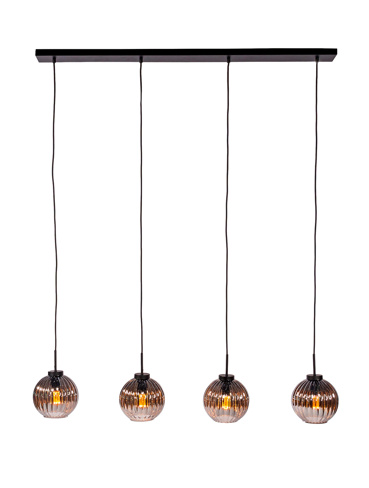 Hanglamp Viola 4-lichts glas bruin
