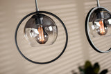 Hanglamp Elif 3-lichts metaal smoke glas