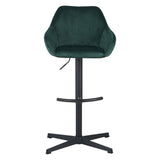 Tabouret de bar à venin Velvet vert - siège de bar rotatif réglable avec accoudoir