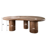 Table à manger organique Alo en bois d'acacia brun 240x160 cm 