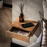 Avela XS Table de nuit 1 tiroir en acacia massif ensemble de 2 