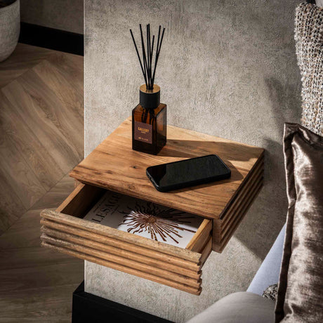 Avela XS Table de nuit 1 tiroir en acacia massif ensemble de 2 