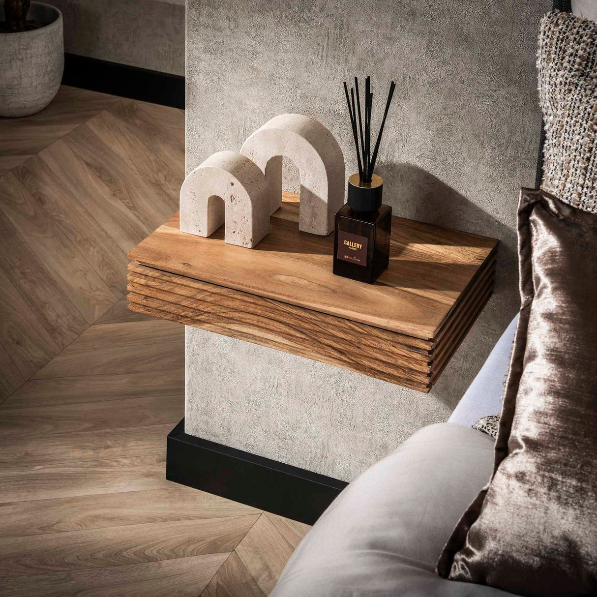 Tables de chevet Arlo Set de 2 – Acacia massif avec tiroir 