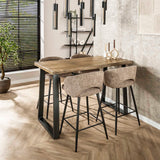 Table de bar industrielle en bois de mangue Wyatt Blanc 135x70 cm