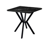 Table à manger Elma noire 70x70 cm bois composite enduit mélaminé