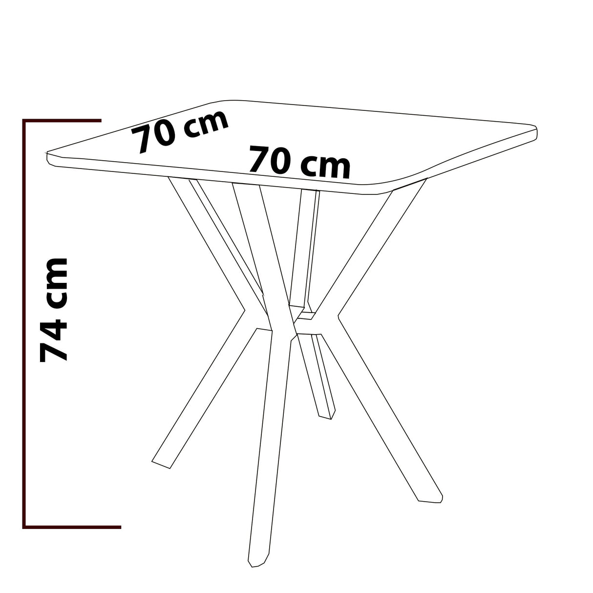 Table à manger Elma blanc 70 x 70 cm Bois enduit mélaminé