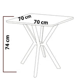 Table à manger Elma blanc 70 x 70 cm Bois enduit mélaminé