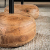 Ensemble de 2 tables basses Mosi en bois d'acacia organique naturel 