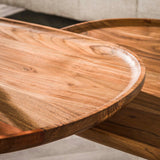 Ensemble de tables basses Luna Ø70 & Ø48 en acacia massif 
