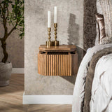 Table de chevet flottant Bois de manguier Sable – 1 tiroir 