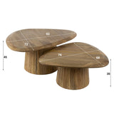 Ensemble de 2 tables basses en mango massif en forme de triangle Mango Cove 