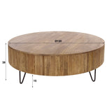 Table basse ronde Bois de manguier Ø120 cm - Couleur sable 