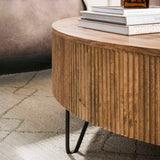 Table basse ronde Bois de manguier Ø120 cm - Couleur sable 