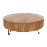 Table basse ronde Bois de manguier Ø120 cm - Couleur sable 