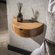 Tables de chevet - Table de chevet flottante Noa demi-ronde en bois d'acacia - Dimehouse