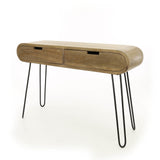 Coiffeuse Jasmine DH Interior Mango LxPxH 124x35x28 Bois de manguier Photo blanche vue en diagonale de face