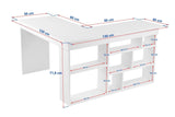 Vesper Bureau d'étude 130x120 cm en pin blanc Mélamine Atlantic Blanc 