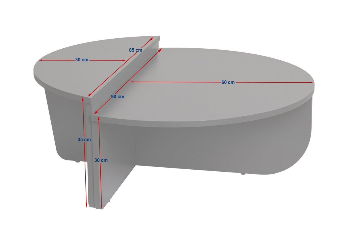 Table basse ronde en marbre à niveaux Mélamine 90 cm Orin 