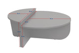 Table basse ronde en marbre à niveaux Mélamine 90 cm Orin 
